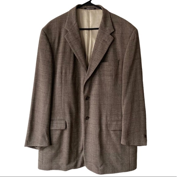 Mickey Spatz Gray Brown Prince of Wales Check Coat - Picture 11 of 11